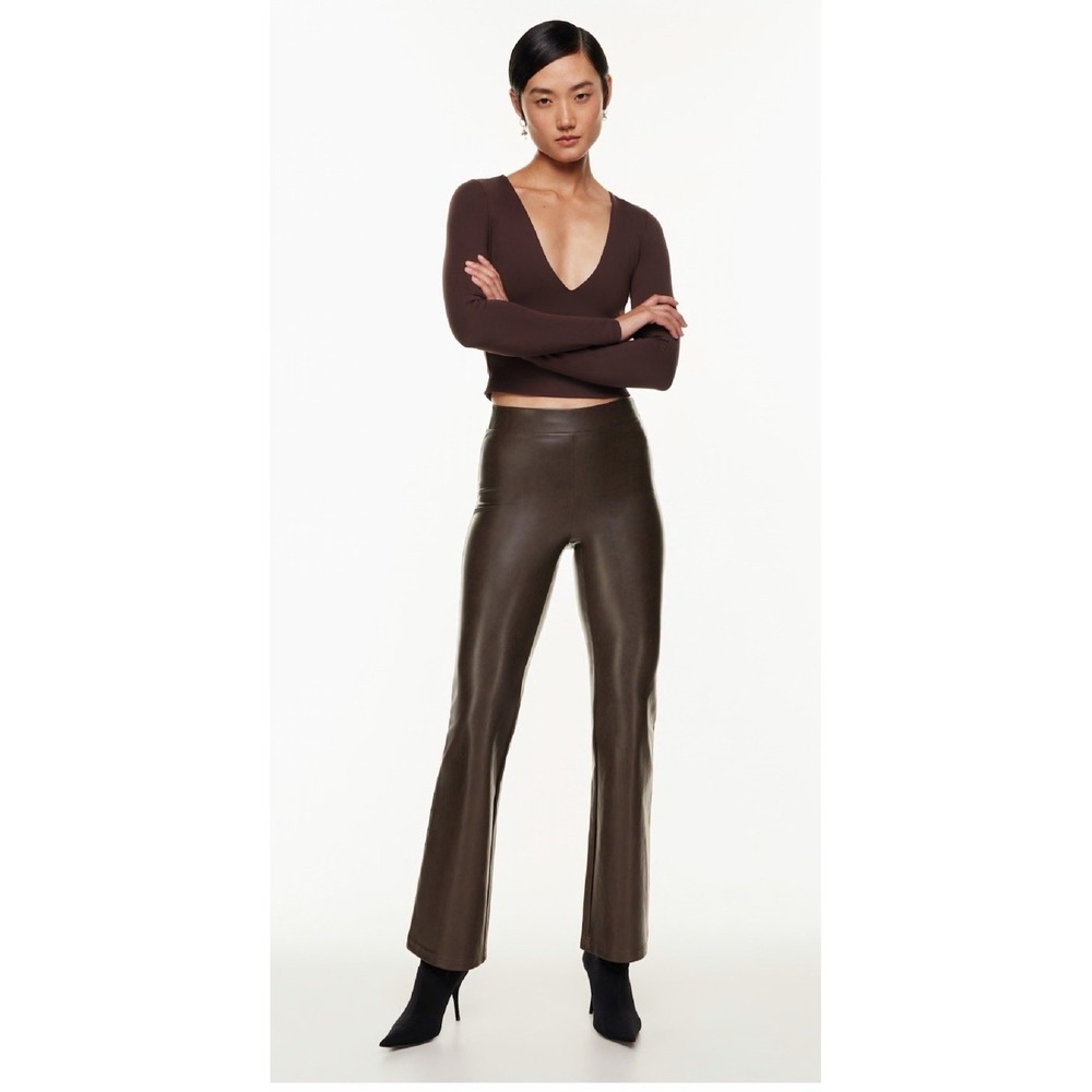 Aritzia ten by babaton upstage faux leather pants mocha brown Size M
